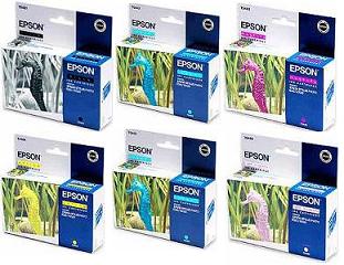 6 Pack Original Epson Black Cyan Magenta Yellow Light Cyan Light Magenta Ink Cartridges 13ml C13T048140 T0481/C13T048240 T0482/C13T048340 T0483/C13T048440 T0484/C13T048540 T0485/C13T048640 T0486 - Free UK Delivery